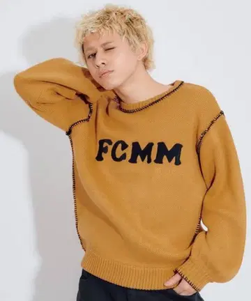 FCMM 크루넥 니트 머스타드