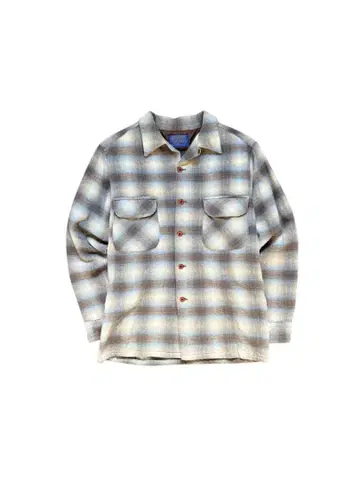 70s PENDLETON 옴브레 체크 셔츠 울