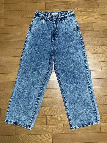 [ ADRER ] 빈티지 메이크 와이드 테이퍼드 데님