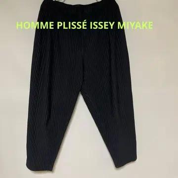 옴므 플리세 이세이 미야케 스트라이프 팬츠 블랙