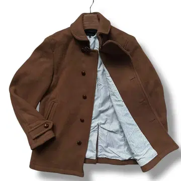 새상품급 어반 리서치 마린 코트 L 울 소가죽 벨트 싸개 버튼