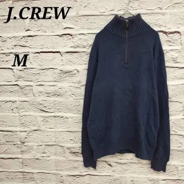 제이크루 [ M ] 빈티지 하프 지퍼 긴팔 니트 코튼 캐시미어 블루