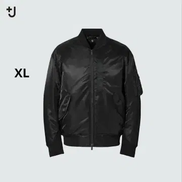 UNIQLO +J 하이브리드 다운 오버 사이즈 MA-1 블루종 블랙 XL