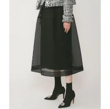 미사용 새상품 그레이스 콘티넨탈 종이상자 메쉬 스커트 36