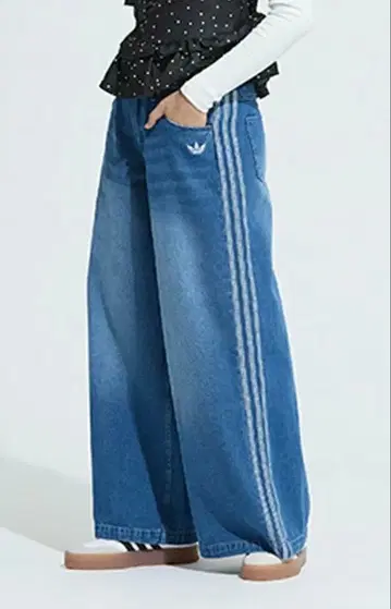adidas 와이드 레그 데님 팬츠