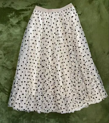 aqui agora pedido 튤 롱 스커트 도트 무늬