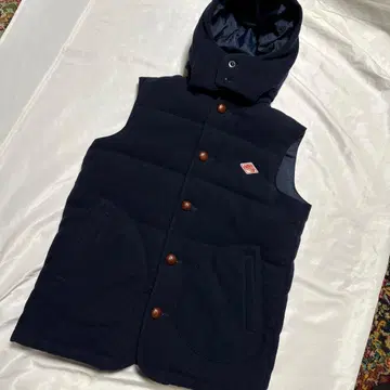 새상품급 LL 단톤 x 빔즈 다운 베스트 울 모사 호두 버튼 네이비