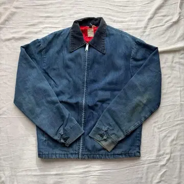 JCPenney 데님 워크 자켓 80s 90s 코듀로이 옷깃 구제 의류