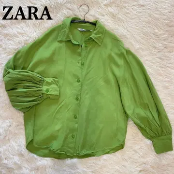 ZARA 그린 컬러 셔츠 벌룬 슬리브