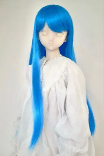 인형 가발 1/3 (9-10인치) 파랑머리 롱