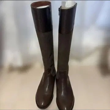 shoe' marcato 롱 부츠 천연 가죽 브라운