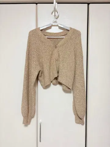 베이지 크롭 가디건 M