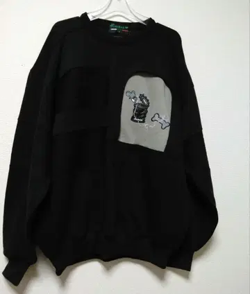 GARAA 남성 신사 상의 블랙 빈티지 니트 트레이닝복