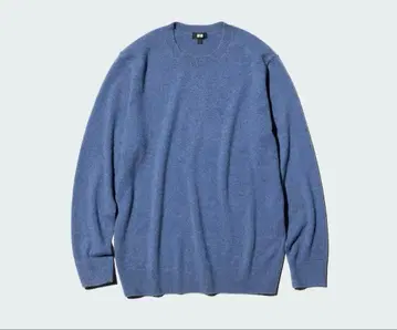 택 포함 새상품 UNIQLO 캐시미어 크루넥 스웨터 블루 M