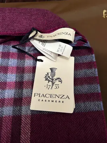 미사용 새상품 PIACENZA 캐시미어 체크 머플러