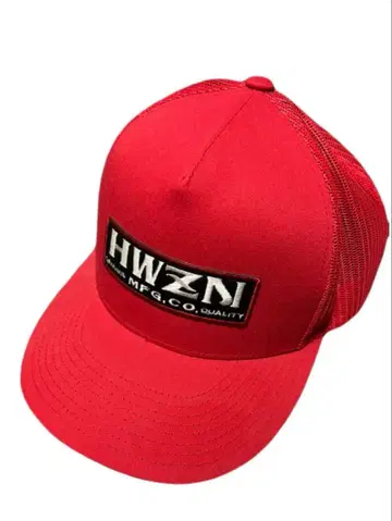 HWZN 빨간색 캡 메쉬