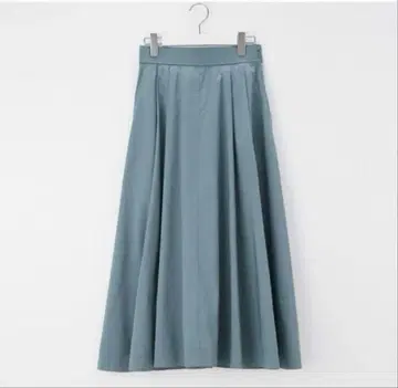 PLST 코튼 블렌드 플레어 롱 스커트