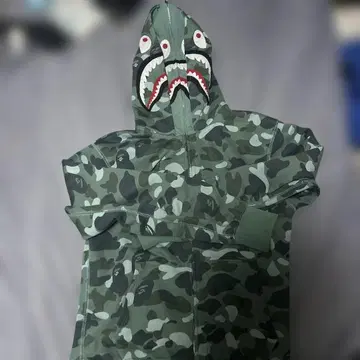 APE 샤크 후드티 그린