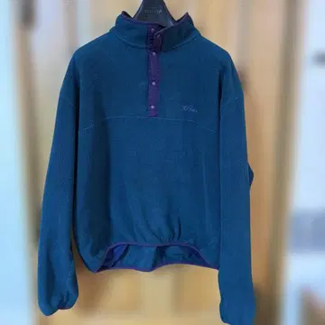 90' 빈티지 L.L.Bean 레어 필기체 자수 짙은 다크 그린 플리스