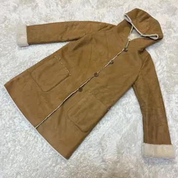 [ grove ] 여성용 L 페이크 무스탕 푸드코트 카멜