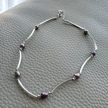 실버 퍼플 펄 목걸이