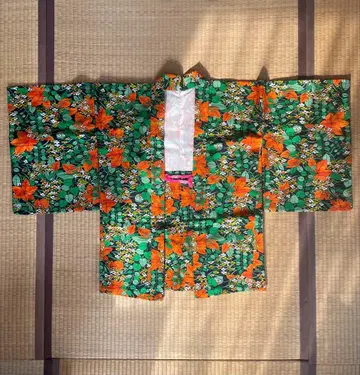 겉옷 꽃무늬 초목 오렌지 그린