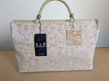 교유젠 꽃무늬 자수 토트백 중형