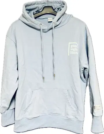 good night 5store 후드 부착 후드티 라이트 블루