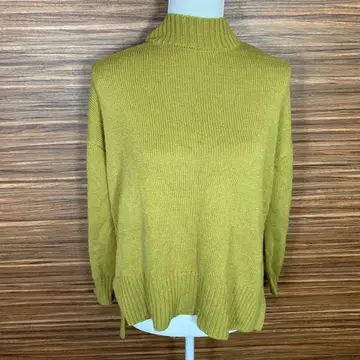 Freude 프로이데 하이넥 니트 스웨터 M 사이즈 옐로우 그린