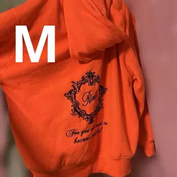 남성용 M 형광 오렌지 Rady 집업 후드티 속기모