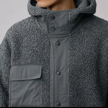 지유 ENGINEERED GARMENTS 보아 플리스 스냅 후드티