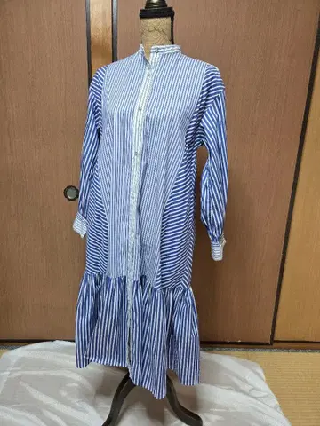 스트라이프 셔츠 원피스 긴팔