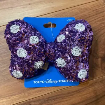 디즈니 머리끈 스팽글 반짝반짝 미니 리본 퍼플 스쿨백