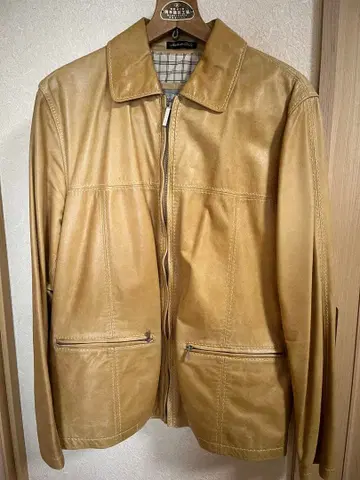 베이지 가죽 자켓 집업