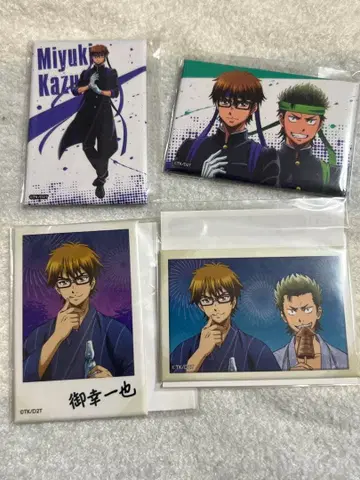 다이아 A web 복권 스퀘어 캔뱃지 미유키 카즈야 세트