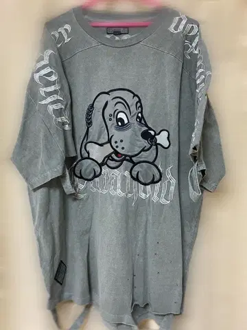 GALFY 갈피 병에 물든 T셔츠 그레이