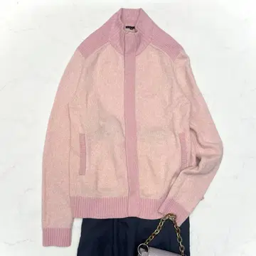 새상품급 Theory 울 니트 가디건 블루종 핑크