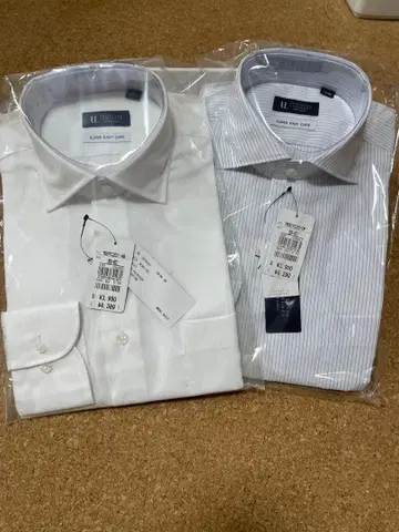 긴팔 와이셔츠 화이트 & 스트라이프 (39-82) 2장 세트!