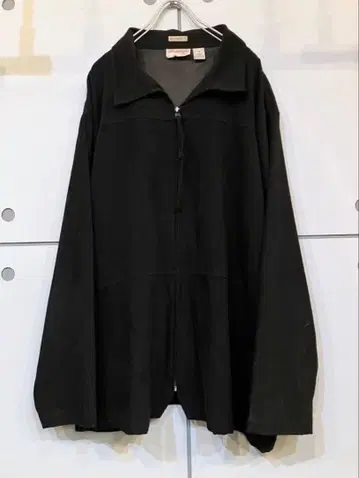 구제 오버 사이즈 지퍼 자켓 블랙