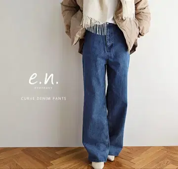 evernavy 에버네이비 M 커브 데님 팬츠 미들 워시