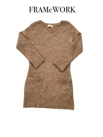 프레임워크 알파카 혼방 롱 니트 브라운 M 사이즈 니트 원피스