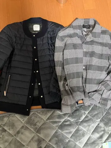 united tokyo 이너 다운 다운 자켓 체크 셔츠