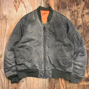 90s MA-1 플라이트 자켓 페이드 블랙 스미크로 vintage
