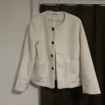 fekete 화이트 노카라 자켓