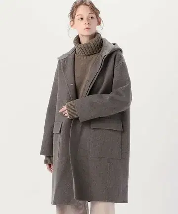 라이트 멜톤 후디드 코트