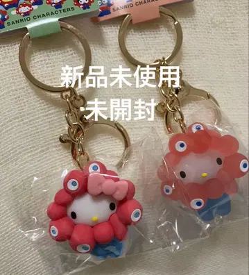 [ 2개 세트 ] 산리오 입체 마스코트 클리어 파스텔 키티