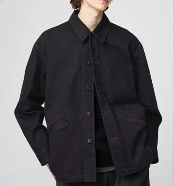 UNIQLOU 오버 사이즈 컬러 데님 자켓 블랙 M