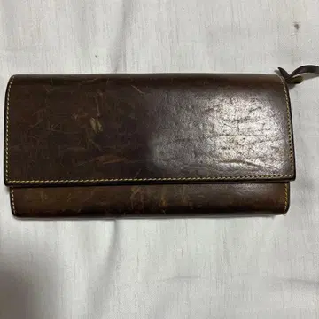 가죽제 다크 브라운 장지갑