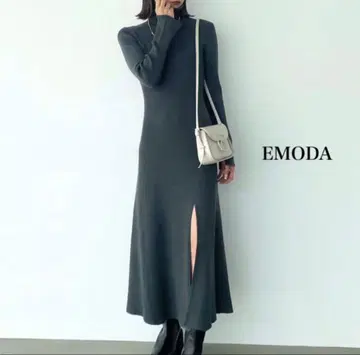 EMODA 그레이 터틀넥 니트 원피스 F
