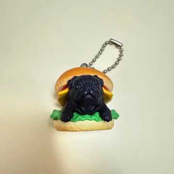 레어 강아지빵 퍼그 햄버거 키링